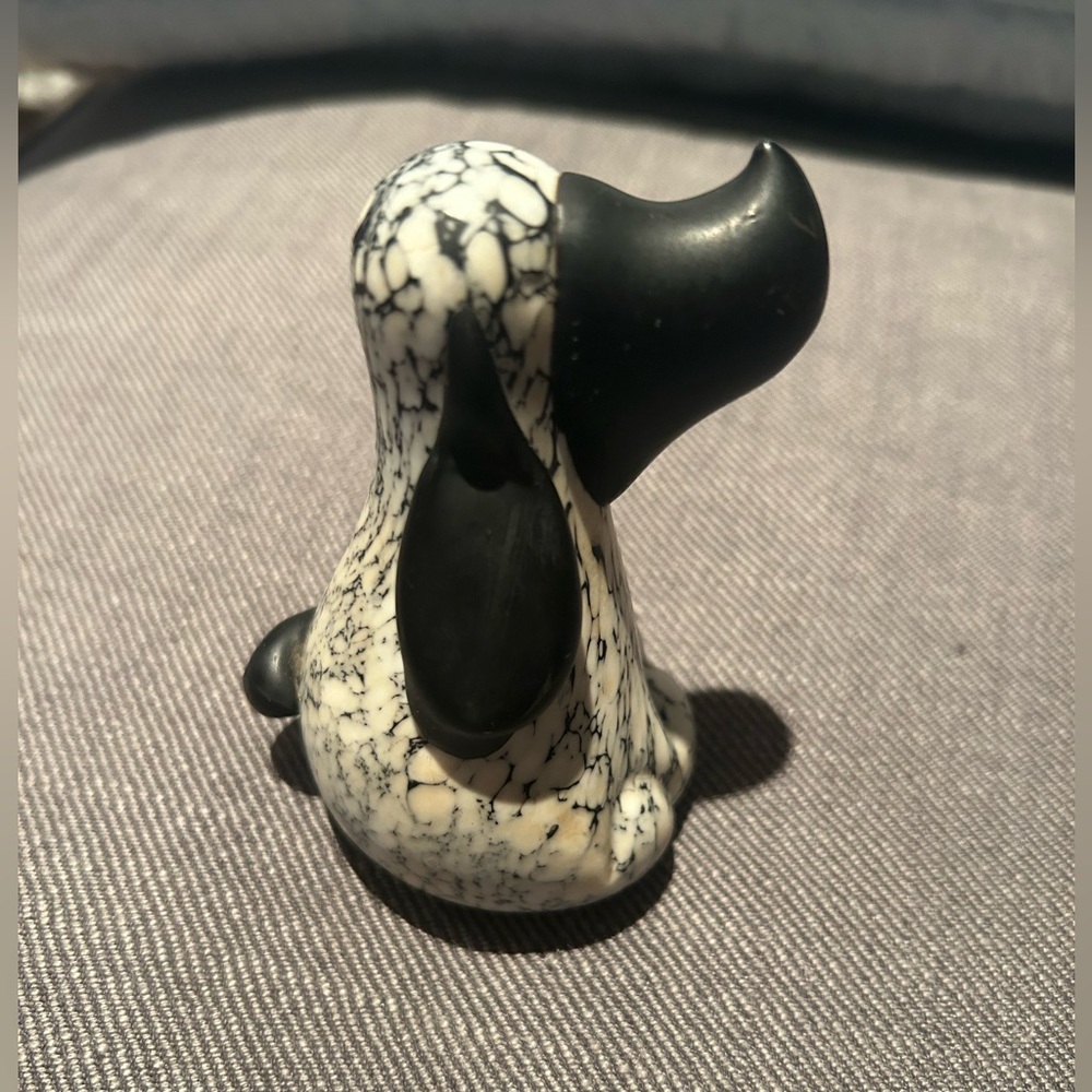 Murano art glass hound dog figurine vintage. Heavy glass.